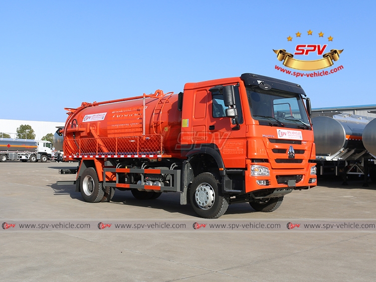 SPV-Vehicle - 12,000 Litres Sewage Vacuum Truck SINOTRUK HOWO- Right Front Side View SPV-Vehicle - 12,000 Litres Sewage Vacuum Truck SINOTRUK HOWO- Right Front Side View